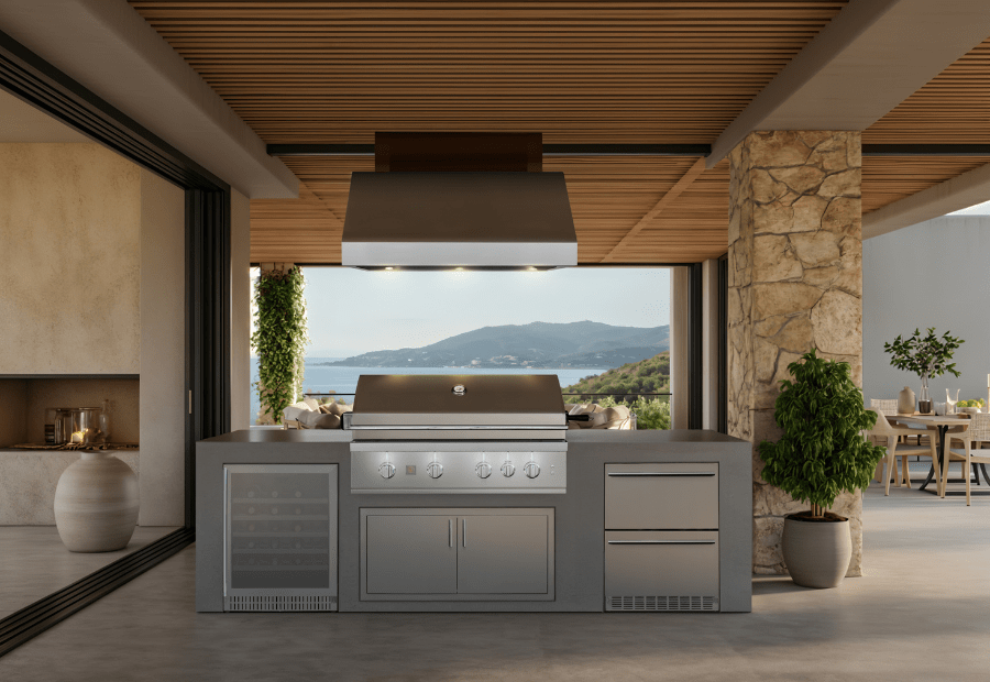 TRL Pro grill in an outdoor kitchen