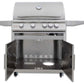 Blaze Premium LTE+ Marine Grade 32-Inch 4-Burner Gas Grill With Rear Infrared Burner & Lift-Assist Hood