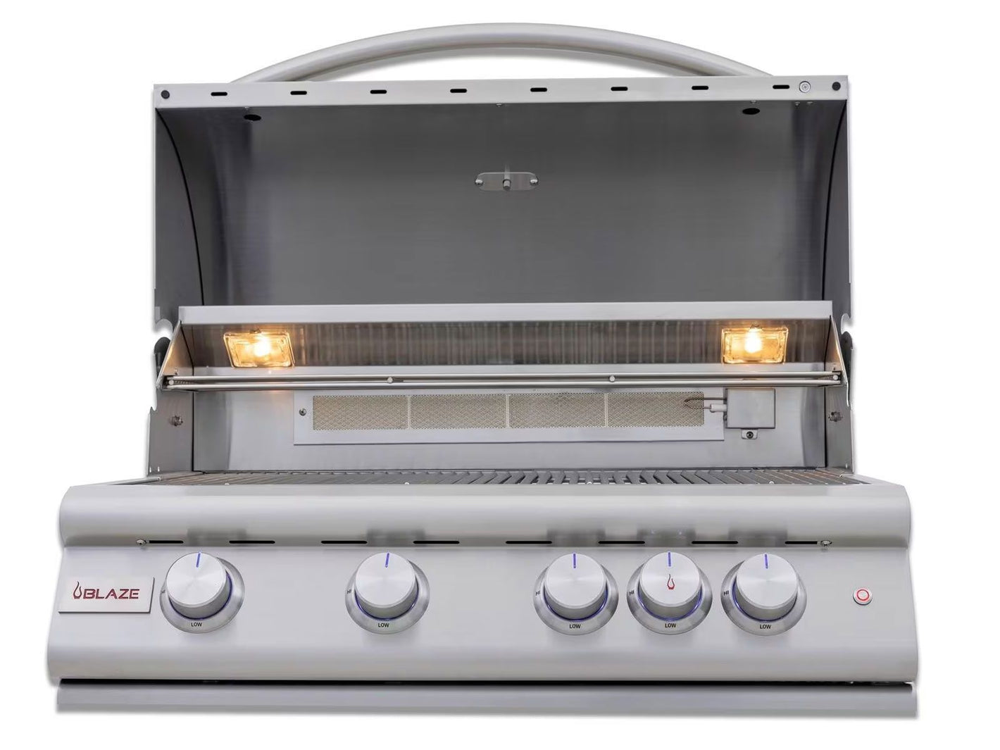 Blaze Premium LTE+ Marine Grade 32-Inch 4-Burner Built-In Gas Grill With Rear Infrared Burner & Lift-Assist Hood