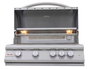 Blaze Premium LTE+ Marine Grade 32-Inch 4-Burner Built-In Gas Grill With Rear Infrared Burner & Lift-Assist Hood