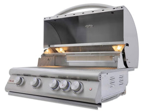 Blaze Premium LTE+ Marine Grade 32-Inch 4-Burner Built-In Gas Grill With Rear Infrared Burner & Lift-Assist Hood