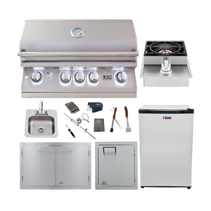 Lion Premium Grills Package Deal: L75000 32-Inch Grill, 33-inch Double Door, Single Side Burner, Single Vertical Door, Sink, Fridge and 5 in 1 BBQ Tool Set - BOBPACL75K-18