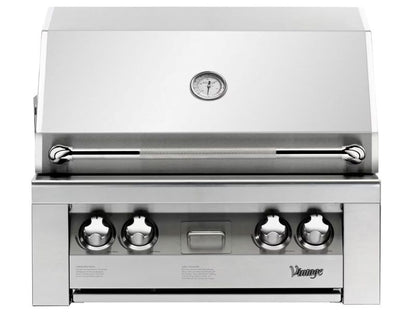 Vintage Grills 30-Inch Built-in Gas Grill with Flush Mounted Infrared Rotisserie Burner and Dedicated Smoker Burner