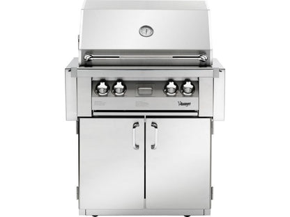 Vintage Grills 30-Inch Freestanding Gas Grill with Flush Mounted Infrared Rotisserie Burner and Dedicated Smoker Burner