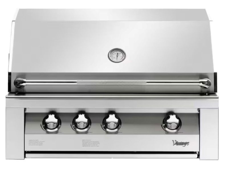 Vintage Grills 36" Built-in Gas Grill with Flush Mounted Infrared Rotisserie Burner