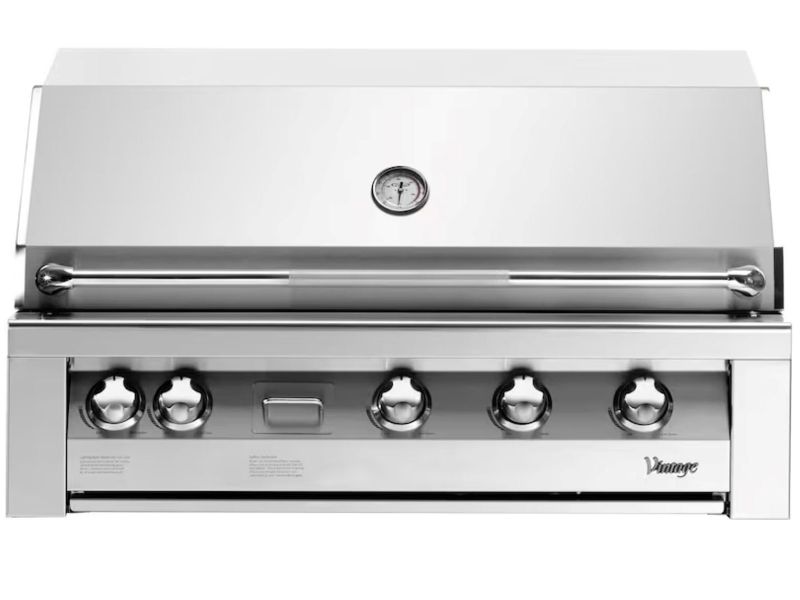 Vintage Grills 42-Inch Built-in Gas Grill with Flush Mounted Infrared Rotisserie Burner and Dedicated Smoker Burner