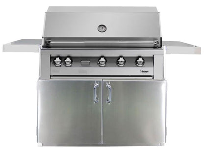 Vintage Grills 42-Inch Freestanding Gas Grill with Flush Mounted Infrared Rotisserie Burner and Dedicated Smoker Burner