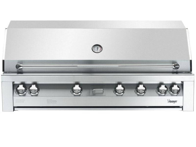 Vintage Grills 56-Inch Built-in Gas Grill with Flush Mounted Infrared Rotisserie Burner and Dedicated Smoker Burner